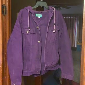 Deep purple jean jacket xl